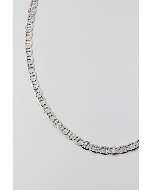 Urban Outfitters White Flat Mariner Chain Stainless Steel Necklace for men
