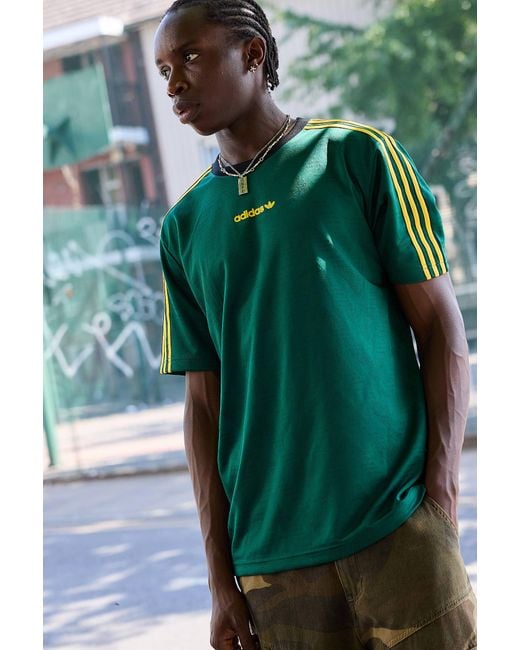 Adidas Green Collegiate Jacquard T-shirt for men