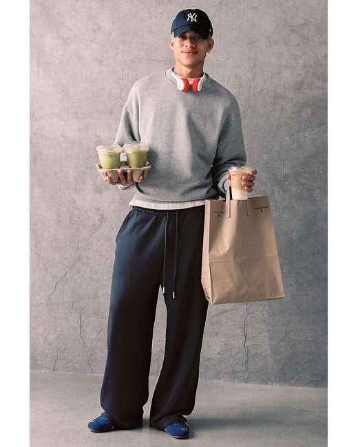 Standard Cloth Gray Washed Black Open Hem Joggers for men