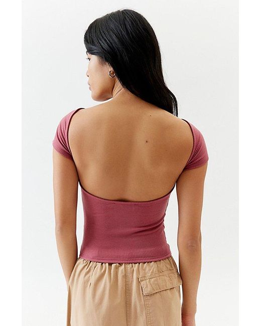 Urban Outfitters Red Uo Rose Nadia Rose Low-Back Top