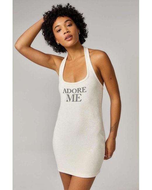 Urban Outfitters White Uo Adore Me Halter Mini Dress