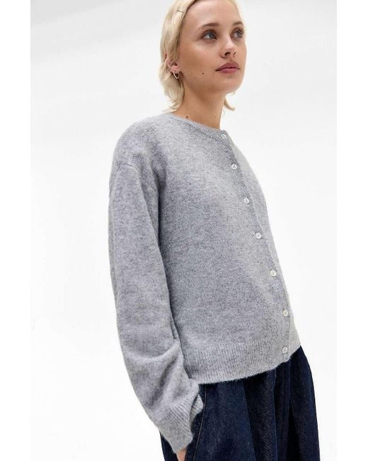 Urban Outfitters Gray Uo Miller Crew Cardigan