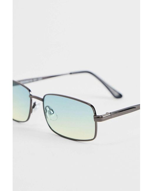 Urban Outfitters Natural Uo Jen Metal Rectangle Sunglasses