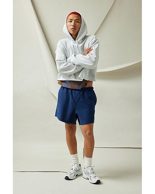 Champion Uo Exclusive Reverse Weave Cutoff Hoodie Sweatshirt in Gray for Men Lyst