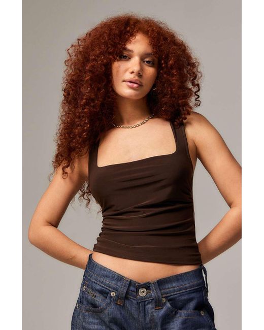 Urban Outfitters Brown Uo Elora Slinky Tank Top