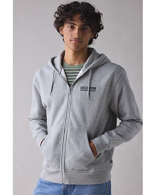 Dickies Gray Bolivar Graphic Zip-Up Hoodie Sweatshirt for men