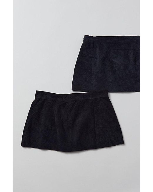Urban Renewal Black Remade Suede Low-Rise Micro Mini Skirt