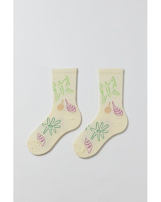 Urban Outfitters White Stencil Icon Crew Sock for men