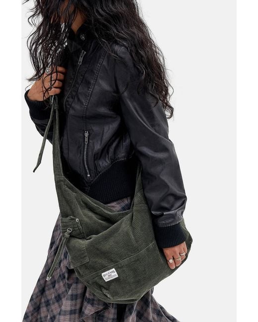 BDG Black Penny V Sling Cord Bag