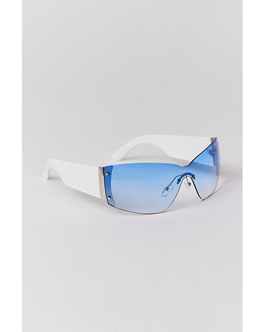 Urban Outfitters Blue Brittney Y2K Classic Shield Sunglasses