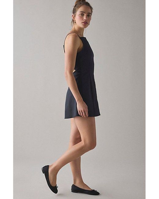 Kimchi Blue Black Becca Open Tie-Back Fit-And-Flare Mini Dress