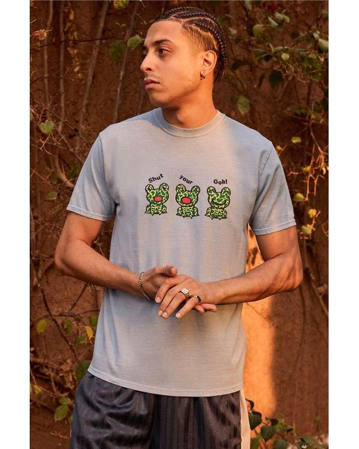 Urban Outfitters Gray Uo Shut Your Gob Frog T-shirt for men