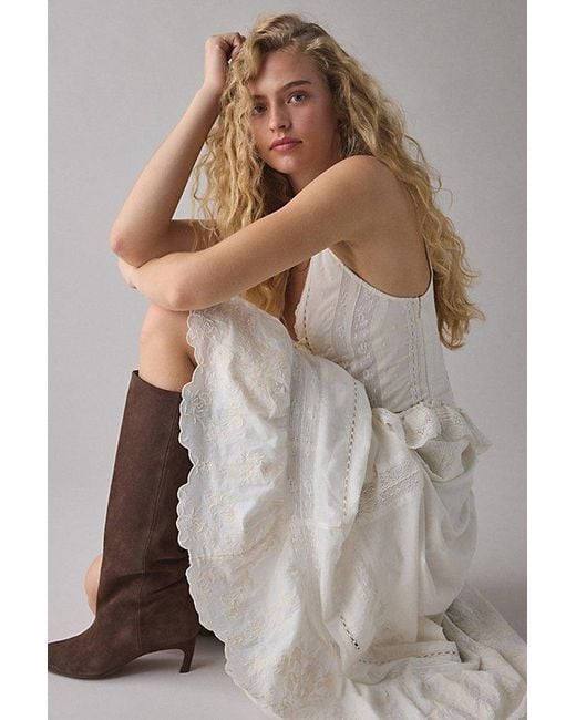 cream lace dress urban outfitters Urban Outfitters Uo Francis Lace Corset Mini Dress In Ivory,at in Natural