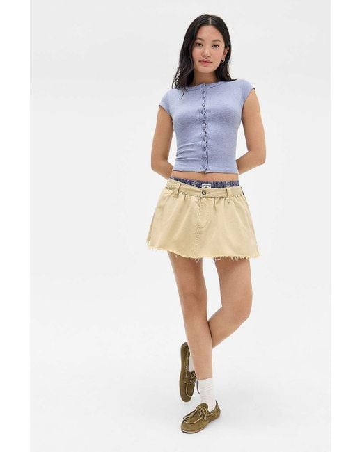BDG Blue Andi Seamless Short Sleeve Cardigan