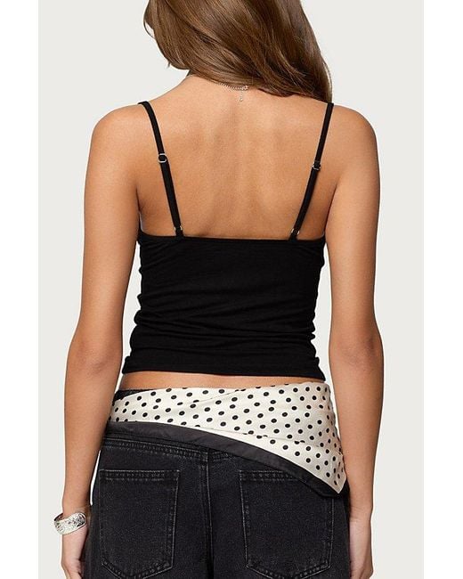 Edikted Black Ruffle Tank Top