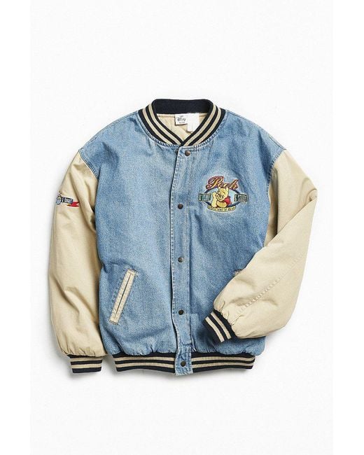 Urban Outfitters Blue Vintage Winnie The Pooh Denim Varsity Jacket for men