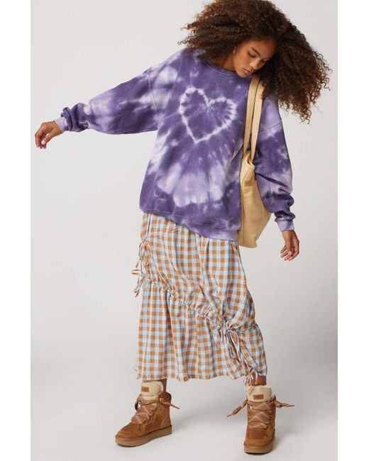 Urban Renewal Remade Heart Tie-dye Crew Neck Sweatshirt In Purple,at Urban  Outfitters | Lyst