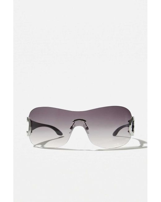 Urban Outfitters Black Uo Gabriella Shield Sunglasses