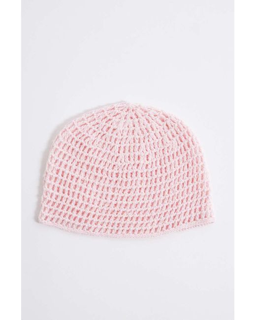 Urban Outfitters Pink Uo Mini Knitted Skull Cap