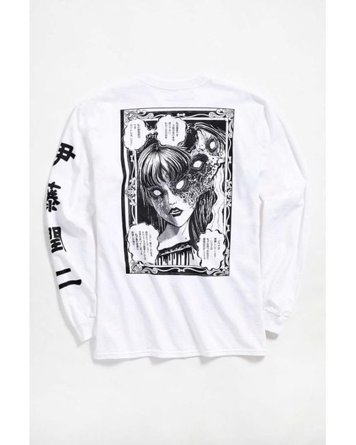 Urban Outfitters White Junji Ito Long Sleeve Tee for men