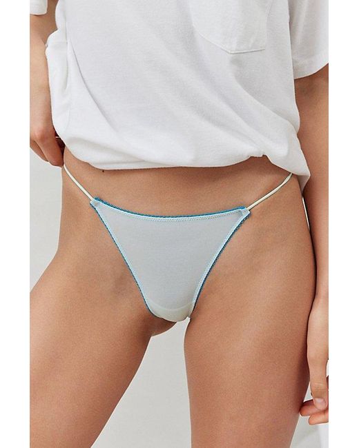 Out From Under White Mesh Cord Thong