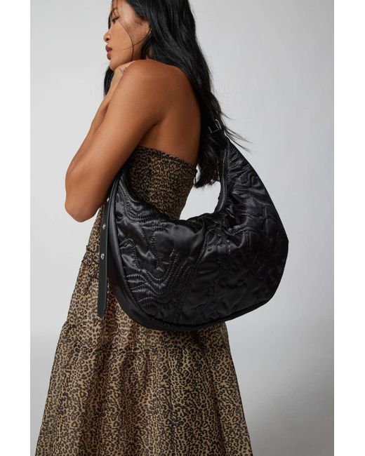 Nunoo Stella Satin Crescent Bag In Black,at Urban Outfitters