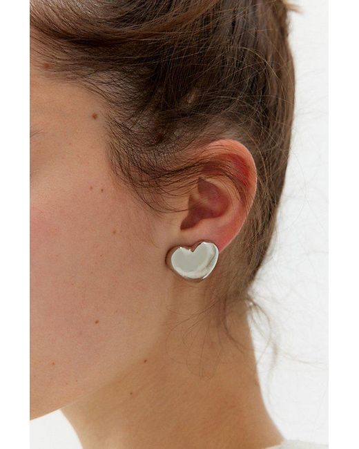 Urban Outfitters Brown Puffy Heart Post Earring