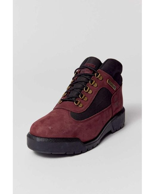 Maroon timberland clearance field boots