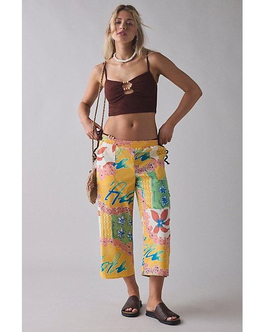 Vintage & ReMADE by UO Multicolor Remade By Uo Remnant Poolside Pull-On Cropped Pant