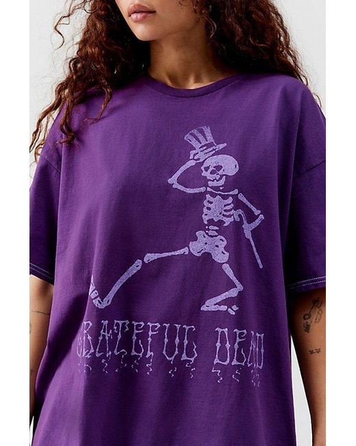 Urban Outfitters Purple Grateful Dead Skeleton T-Shirt Dress