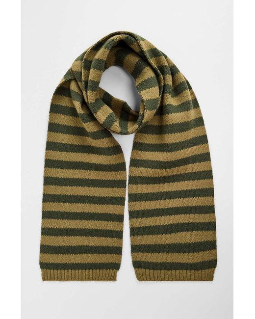 BDG Green Stripe Thin Scarf for men