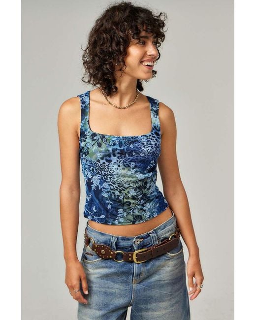 floral mesh top urban outfitters