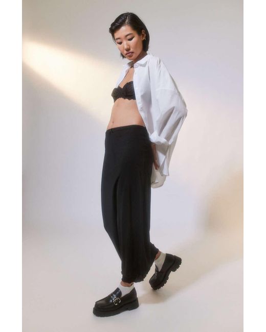 Urban Outfitters Black Uo Mariah Layered Midi Skirt