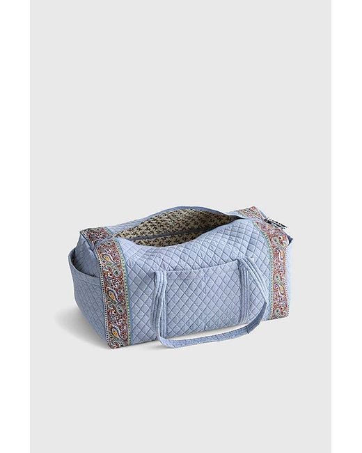 Vera Bradley Blue Quilted Cotton Large Duffel Bag