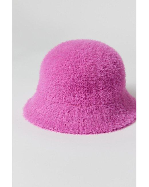 Urban Outfitters Pink Cassie Fuzzy Bucket Hat