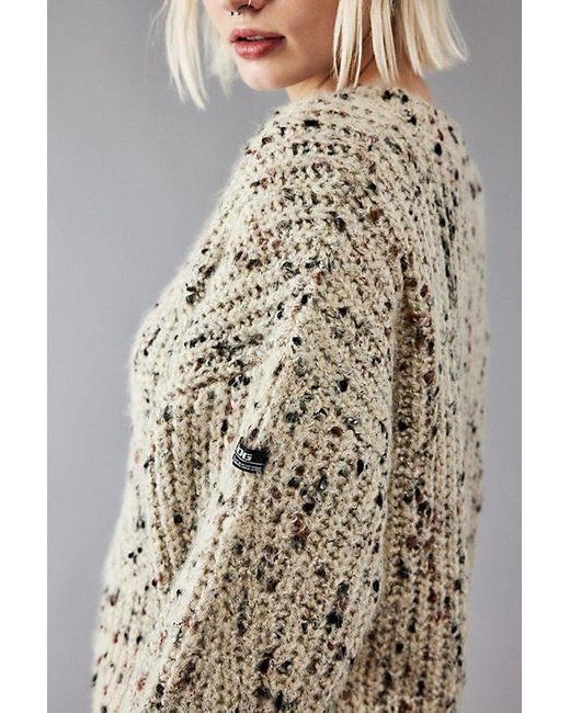 BDG Natural Speckled Knit Crew Sweater