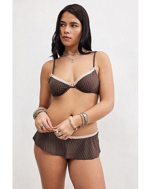 Out From Under Black Max Ribbon Slot Pinstripe Skort