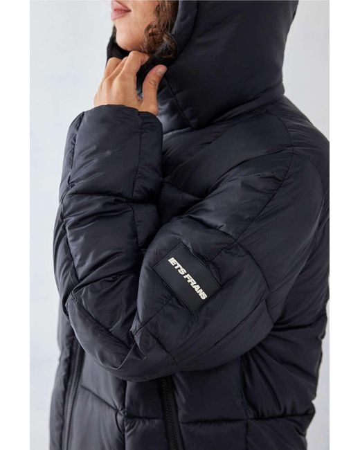 iets frans Blue Recycled Black Riga Puffer Jacket