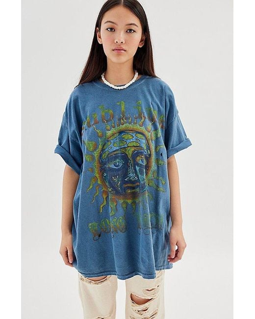 Urban Outfitters Sublime Oversized T-Shirt Dress in Blue | Lyst