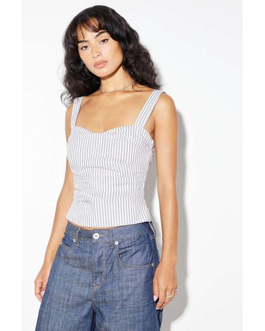 Lioness White Cobain Stripe Corset Top