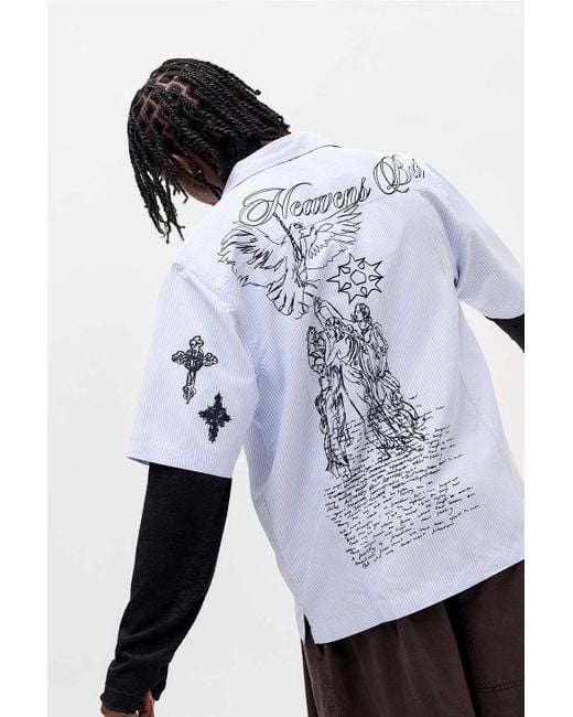 Jaded London White Sketch Pinstripe Shirt for men