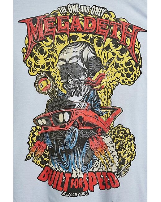 Urban Outfitters White Megadeath Built For Speed Tee for men