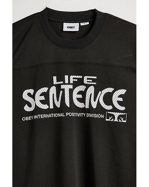 Obey Black Uo Exclusive Life Sentence Mesh Tee for men