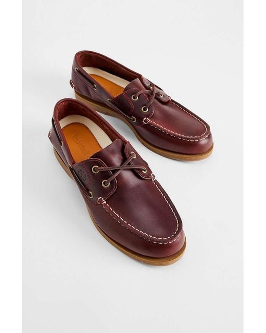 Timberland Multicolor Burgundy 2-eye Boat Shoes Uk 5 At Urban Outfitters