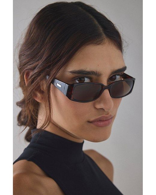 Vintage & ReMADE by UO Black Vintage By Uo Slim Rectangular Sunglasses