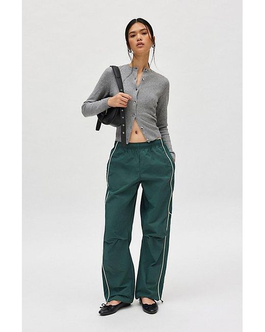 BDG Green Relaxed Straight Leg Track Pants