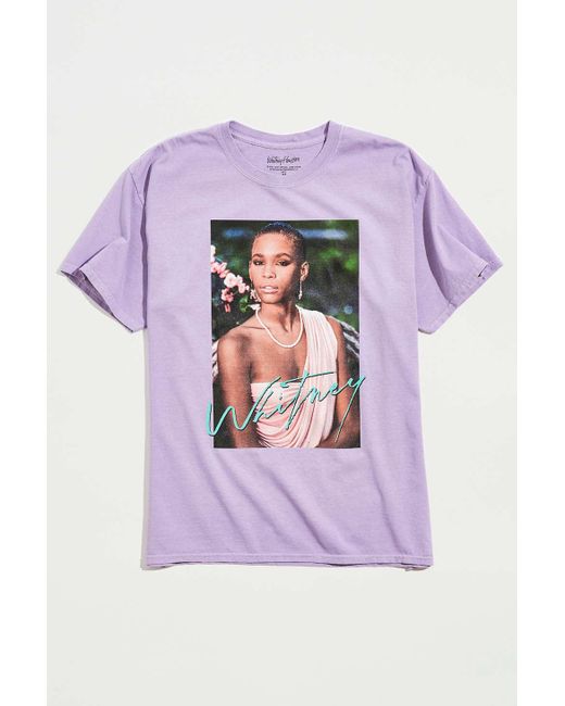 Urban Outfitters Purple Whitney Houston Photo Tee for men