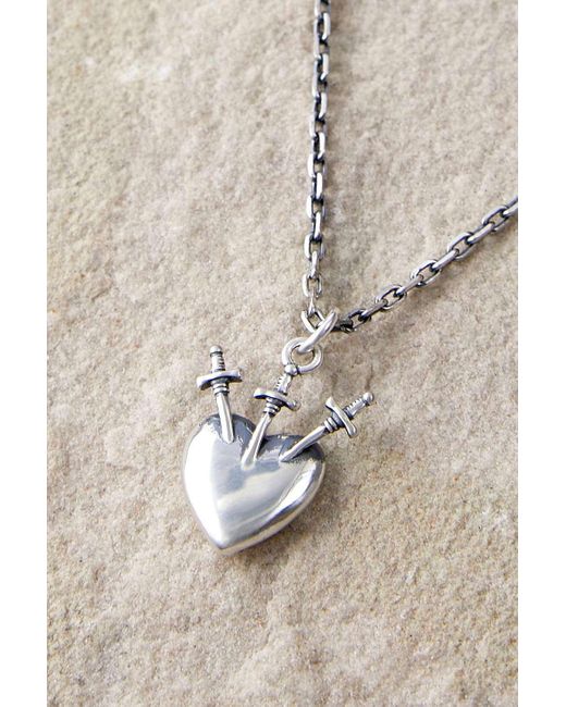 Urban Outfitters Natural Serge Denimes Sacred Heart Necklace for men