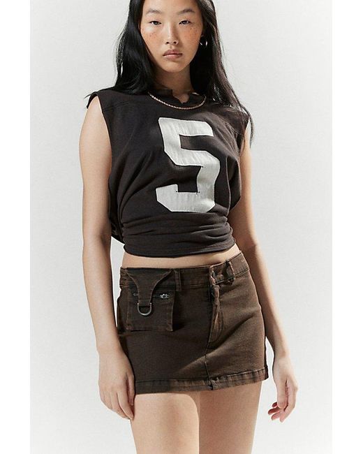 Miaou Black Uo Exclusive Mac Denim Micro Mini Skirt