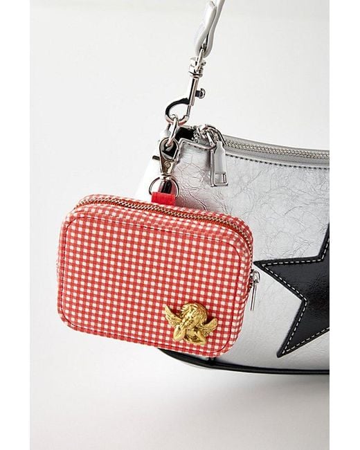 Urban Outfitters Red Uo Printed Charm Tech Case Keychain